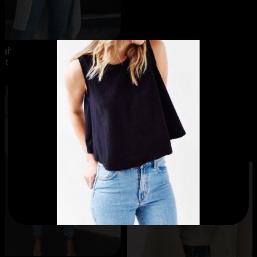 Vintage 90s double lined black tank 🍷